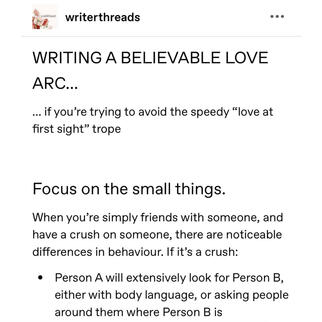 Writing a believable love arc