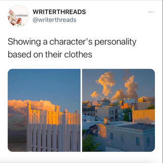 Showing a character's personality based on their clothes