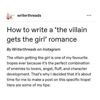 How to write a 'the villain gets the girl' romance